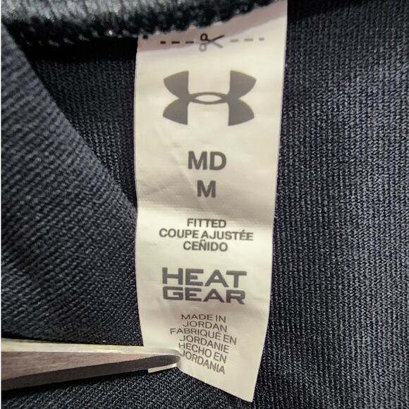 Under Armour Top Womens L‎ Black Heat Gear Fitted Open Back Long Sleeve Running - Picture 5 of 8